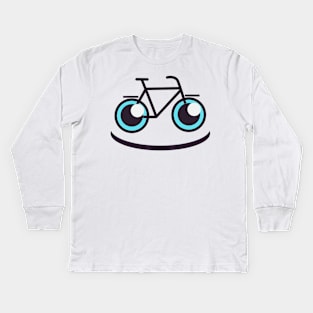 Bicycle Smile Funny Bike Cyclist Kids Long Sleeve T-Shirt